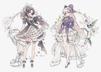 动漫少女华丽礼服设计素材集 点亮创意灵感的梦幻衣橱